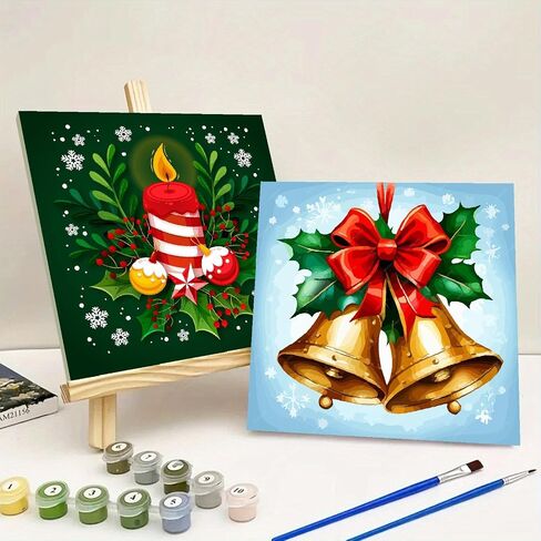2 Pack Framed Paint by Number for Adults,DIY Small Easy Acrylic Paint by Number Kits, Colorful Balloon Paint by Numbers Kits on Canvas, Paint by Number for Beginners for Home Wall Decor 8x8inch in Saudi Arabia