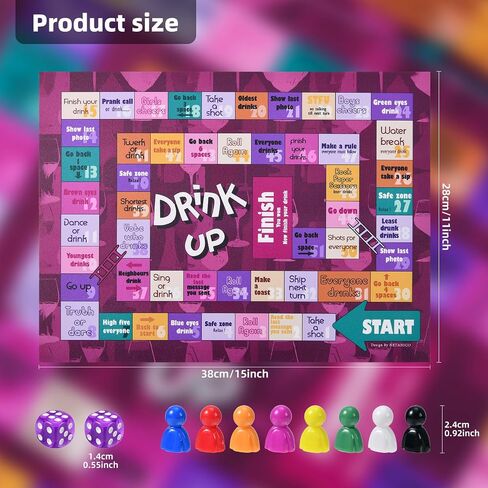 Drinking Board Game,Leather Mat Drinking Games for Adults,Interactive Girls Night Drinking Games,Bachelorette Party Games in Saudi Arabia