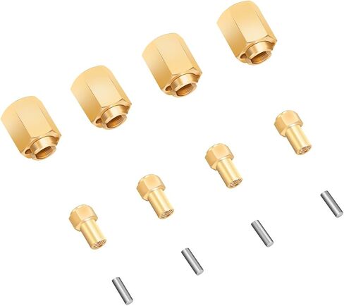 Brass Wheel Hex Hub 10mm(+4mm) Extenders Adaptor Spacers Offsets Adapter for TRX4M 1/18 RC Crawler Car Upgrade Parts-Gold in Saudi Arabia