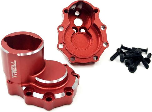 Treal Aluminum 7075 Rear Inner Portal Cover Housing and Portal Drive Axle Mounts (2) pcs for Traxxas TRX-4 - Red in Kuwait