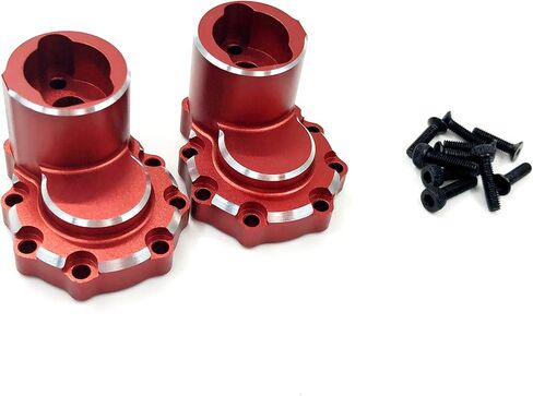 Treal Aluminum 7075 Rear Inner Portal Cover Housing and Portal Drive Axle Mounts (2) pcs for Traxxas TRX-4 - Red in Kuwait