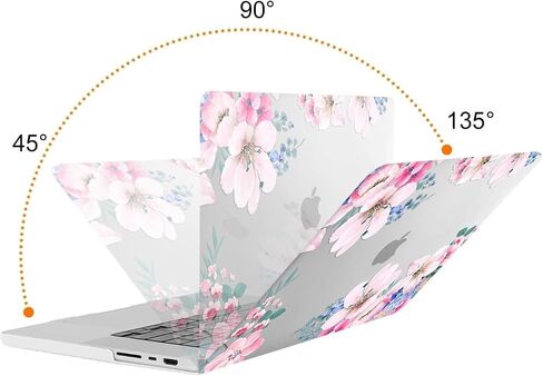 حافظة MOSISO متوافقة مع جهاز MacBook Pro 16 بوصة 2024 2023 2022 2021 M4 M3 M2 M1 A3403 A3186 A2991 A2780 A2485 Pro Max Chip، حافظة صلبة من البلاستيك الواقي على شكل زهرة البرقوق وغطاء لوحة المفاتيح، شفاف in Saudi Arabia