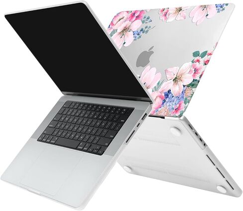حافظة MOSISO متوافقة مع جهاز MacBook Pro 16 بوصة 2024 2023 2022 2021 M4 M3 M2 M1 A3403 A3186 A2991 A2780 A2485 Pro Max Chip، حافظة صلبة من البلاستيك الواقي على شكل زهرة البرقوق وغطاء لوحة المفاتيح، شفاف in Saudi Arabia