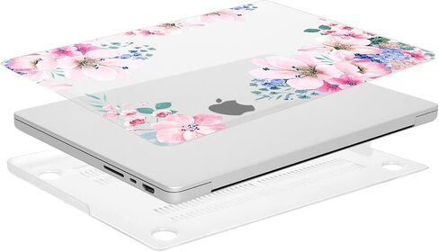 حافظة MOSISO متوافقة مع جهاز MacBook Pro 16 بوصة 2024 2023 2022 2021 M4 M3 M2 M1 A3403 A3186 A2991 A2780 A2485 Pro Max Chip، حافظة صلبة من البلاستيك الواقي على شكل زهرة البرقوق وغطاء لوحة المفاتيح، شفاف in Saudi Arabia