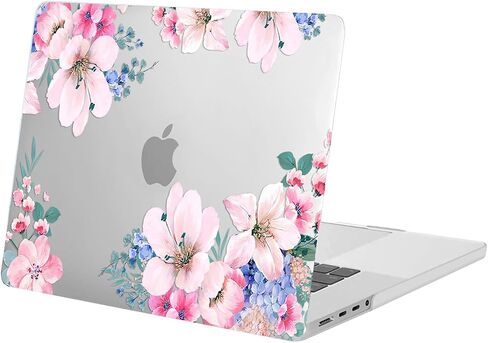 حافظة MOSISO متوافقة مع جهاز MacBook Pro 16 بوصة 2024 2023 2022 2021 M4 M3 M2 M1 A3403 A3186 A2991 A2780 A2485 Pro Max Chip، حافظة صلبة من البلاستيك الواقي على شكل زهرة البرقوق وغطاء لوحة المفاتيح، شفاف in Saudi Arabia