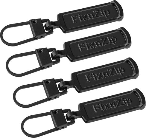 FixnZip Replacement Zipper Pull (4 Pack) (Black, Medium Large) in Kuwait