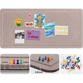 SELEAD Large Bulletin Board - 48" x 36" Felt Pin Board for Wall Decor, 4' x 3' Foldable Photo Display Vision Mood Board with Self-Adhesive Tape, 100 Push Pins - Khaki