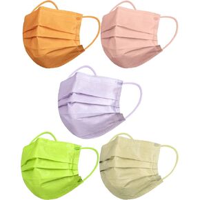 Disposable face Masks with Love Heart Print Design,50 PCS 3 PLY Heart-Shaped Safety Mask Cover for Holiday Memorial Happy Mother's Day Valentine Women Men Adult Couple Him and Her,Pink,Green,Blue