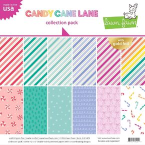 حزمة مجموعة Lawn Fawn LF3473 Candy Cane Lane