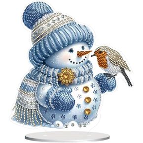 ARTopet DIY Diamond Desktop Ornaments Christmas Snowman Diamond Art Painting Tabletop Ornaments Single Sided Diamond Design Home Decor-Snowman04