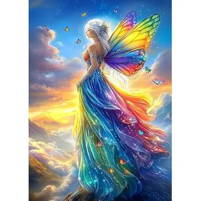 CEOVR Fairy Diamond Art Kits for Adults, 5D DIY Full Drill Diamond Painting Dots Gem Art, Adult Crafts Kits Arts and Crafts, Wall Decor for Home Office 12x16inch