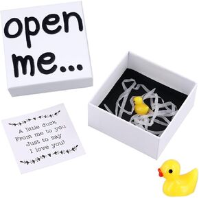 I Love You Box with Lids, Duck Gift Box, Present Box Includes A Mini Resin Ducks & A Love Card Valentine's Day Gifts for Him or Her, Small Matchbox Gift for Boyfriend Girlfriend