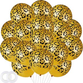Sumind 60 Pcs Leopard Balloons Cheetah Animal Print Balloons Leopard Latex Balloons Safari Jungle Theme Balloons for Birthday Party Baby Shower Decoration Supplies