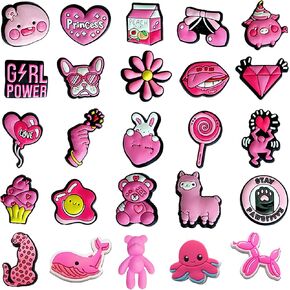 25 قطعة زينة وردية ساحرة لإكسسوارات السدادات دبابيس للفتيات والنساء هدايا وردية لطيفة، إكسسوارات زينة أحذية وردية in Kuwait