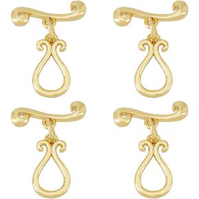 16 Sets Real 18K Gold Plated Brass Toggle Clasps with Jump Ring Teardrop T-Bar Closure Connector Bracelets Necklace OT Clasps Pin with S Shaped Bar for Jewelry Making Hole 1.4mm
