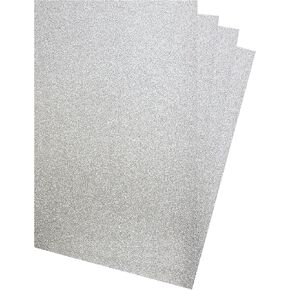 Iconikal Silver Glitter Paper, 24 Sheets, 8.5 x 11 Inches, No-Mess Glitter for Crafts, Art Projects, Scrapbooking and More