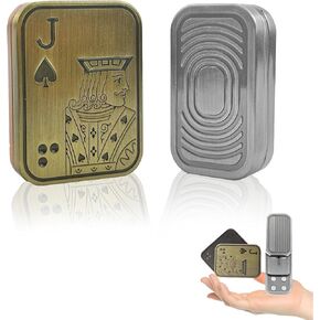 2pcs EDC Push Card for Fidgeter, Metal Poker Fidget Slider, Fidget Toys Adults Metal Slider with Wheel, Stress Relief Poker Push Card, Magnetic Fidget Sliders, Stress Relief Toys Adults Metal Poker