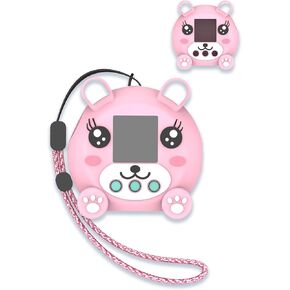 Case for Punirunes Interactive Toy Digital Pet, Soft Silicone Protective Portable Scratch Shock Resistant Shell with Lanyard，Pink.