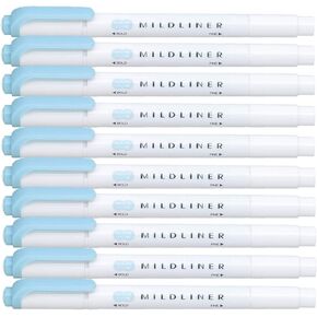 Highlighter pen markers, Mild Blue (WKT7-MBL) x10