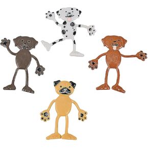 Fun Express Dog Bendable Toy Assortment - Party Favor and Toys - Bulk Set of 24, Comes with 4 Different Breeds - VBS Vacation Bible School Supplies/Decor