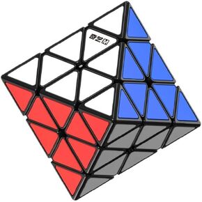 Cuberspeed Qiyi FTO Face Turning Octahedron Black with Tiles Speed Cube Puzzle Qiyi FTO stickerless (Standard Edition)