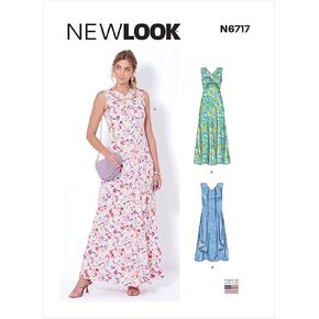 New Look Misses' Knit Dress Sewing Pattern Kit, Code N6717, Sizes 8-10-12-14-16-18, Multicolor