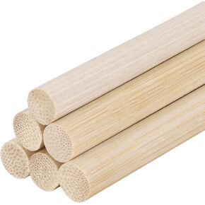 DMiotech 10 Pack 1/2" x 6" Wooden Dowel Rods Unfinished Natural Sticks Wood Craft Sticks for Home Decor Projects and Making DIY Craft,Wood Color
