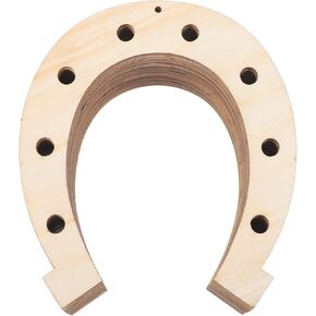 EXCEART 24pcs Unfinished Wood Horseshoe Cutouts Blank Wooden Horseshoe Chips Wood Slices to Paint Crafts for DIY Western Celebration Home Decoration