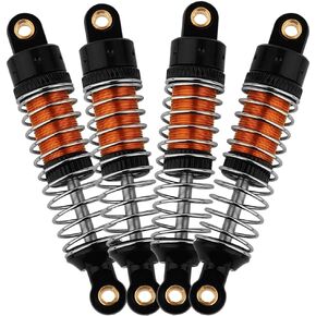 4PCS 53mm/59mm/66mm Aluminum Shocks Absorbers Oil Threaded Damper for 1/18 RC Crawler TRX4M TRX-4M Bronco Defender K10 Upgrade Parts,Silver Color Spring (66mm Silver)