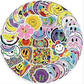50 Pieces Smile Face Stickers Labels Reward Stickers Teachers Stickers