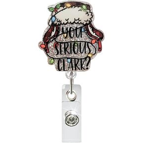 Christmas Badge Reel Retractable Cute Xmas Reindeer Badge Holder Nurse Name Tag Holder Pediatrics Nursing Badge Clip for Nurse Doctor Medical Worker Nursing Student
