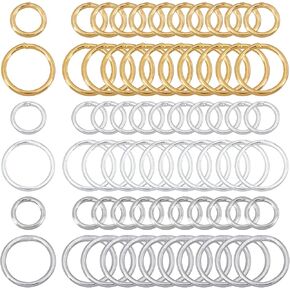 CHGCRAFT 300Pcs 7mm/10mm Round Closed Jump Rings Soldered Jump Rings Closed O Rings for Jewelry Crafts Making