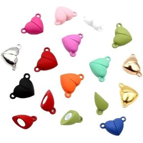 14 Pairs of Heart Buckle, Color Buckle Jewelry Core Pendant Magnetic Detach Buckle Jewelry DIY Accessories Jewelry Findings Jewelry Clasps