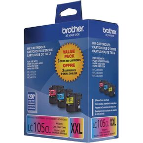 Brother LC105-3PKS Combo Pack Ink Extra High Yield (3x 1,200 Yield)(C/M/Y)