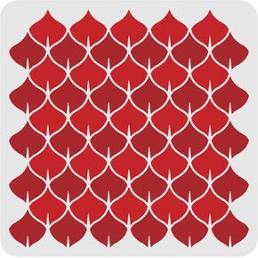 FINGERINSPIRE Fish Scale Stencil Dragon Scales Tiles Stencil Templete 11.8x11.8 inch Plastic Mermaid Scale Pattern Stencils Reusable Scale Stencils for Floor Wood Wall Canvas Tile Furniture