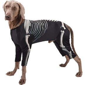 Halloween Dog Costumes, Dog Jumpsuit Halloween Skeleton Costumes Cosplay Sweatshirt, Funny Dress Up Apparel Clothes for Large Dogs 3XL