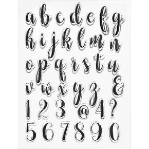 PATIKIL Transparent Silicone Stamps, 1 Pcs T1768 Letter and Number Clear Stamps for Card Making Decoration DIY Scrapbooking Embossing Album Decor Craft, Clear