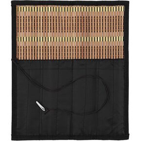 Creative Mark Paint Brush Roll Up Case - Bamboo Brush Mat with Tie Closure, 8 Large Pockets for Short and Long Handle Brushes, Breathable Design for Artists, Teachers, Students