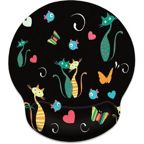 Britimes Ergonomic Mouse Pad with Wrist Support Pink Human Skeleton Skull Non-Slip Rubber Base Mousepad for Home Office Gaming Working Computers Laptop Easy Typing & Pain Relief