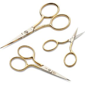 Kings County Tools Sewing and Embroidery Scissors Set of 3 | 2.75-Inch, 3.5-Inch and 4.5-Inch Lengths with Sharp Points | European Quality Forged Stainless Steel | Made in Italy