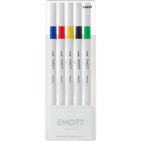 Uni Water Based Pen EMOTT 5 Colors Set No.1Vivid Color, PEM-SY 5C No.1