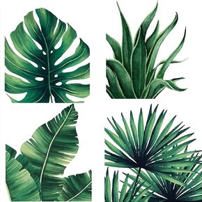 4 Pack DIY 5D Diamond Painting Kits for Adults and Kids,Green Plant Round Full Drill Crystal Rhinestone Embroidery Cross Stitch Arts Craft Canvas for Home Wall Decor, 12"X12"