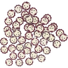 EXCEART 100pcs Lion Wooden Buttons Sewing Project Buttons Natural Wooden Buttons Wooden Crafts Buttons Woodsy Decor Kids Wooden Buttons Wooden Handmade Buttons Lion Head Multifunction