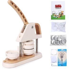 Towallmark Button Maker, 1/1.25/2.28 inch(25/32/58mm) 3-in-1 Pin Maker, Ergonomic Arc Handle Punch Press Kit, 300pcs Button Parts, Pictures, Circle Cutter, Magic Book, for Children DIY Gifts