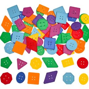 Chenkou Craft Mix 20pcs Bright Buttons - 1.25 Inch Kids Vivid Colors Large Nylon Assorted Shape Colorful Buttons for Arts, Crafts & DIY Projects