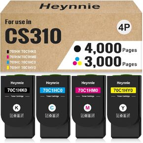 Compatible CS310 701H High Yield Toner Cartridge Replacement for Lexmark 70C1HK0 70C1HC0 70C1HY0 70C1HM0 for CS310 CS310dn CS310n CS410 CS410n CS510 CS510de Printer (4 Pack)