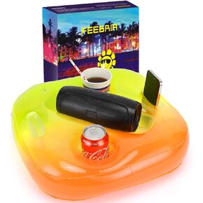 Upgraded Pool Drink Holder Drink Float for Hot Tub,Beach and Party Decor (Orange)