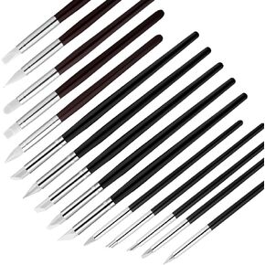 15Pcs Silicone Brushes Professional Silicone Sculpting Tools Flexible Clay Sculpture Tools Silicon Color Shapers Brushes for DIY Handicraft Shaping Carving Pottery Artwork (5 Shapes 3 Sizes)