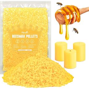 VIPwax White Beeswax Pellets 1LB, 100% Organic Beeswax, Beeswax for Candle Making, Body, Skin Care DIY, Lip Balm and Soap Making Supplies