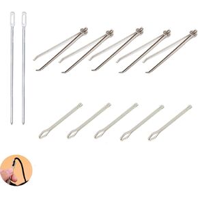 ArrErr 12 Pack Drawstring Threader Easy Pull Bodkin Hook Needle Clip Clamp Pin for Moving Elastic Through Pants Draw String Waistband Belt Rope Replacement Jackets Hoodies Shorts Sweatpants DIY Tools